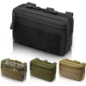 Durable MOLLE Utility Pouches - 2 Pack Tactical Organizers with Zipper Closure